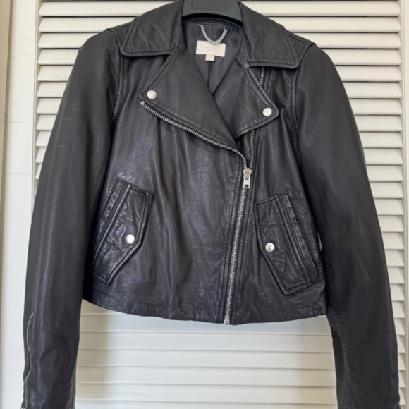 JCrew Collection washed leather motorcycle jacket - Picture 4 of 10